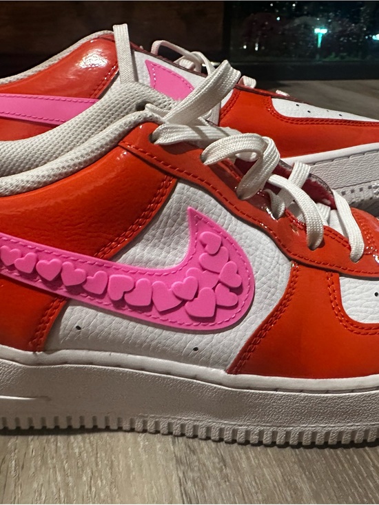 Nike Shoes - Nike woman red & Pink Heart Swoosh Low-Top Sneakers